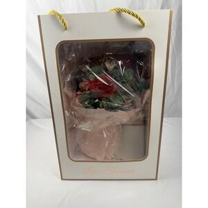 Love Forever Preserved Red Rose Bouquet in Window Gift Bag Wedding Anniversary